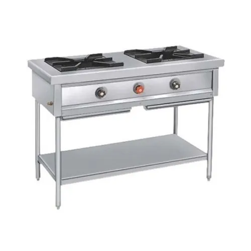 SS two burner commercial cooking range